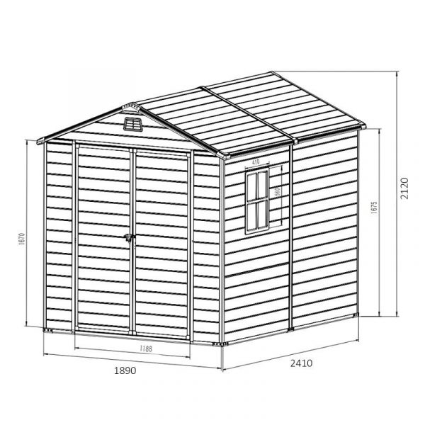 CASETA DE RESINA 241X189X212CM (4.5M2) AIRMEC AM131523 - Imagen 7