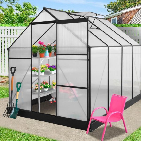INVERNADERO DE ALUMINIO Y POLICARBONATO 250x190x207CM (4.8M2) AIRMEC AM131524 - Imagen 2