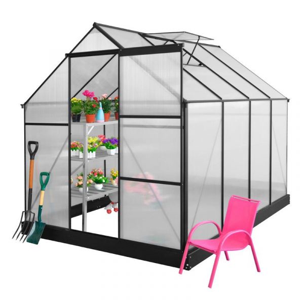 INVERNADERO DE ALUMINIO Y POLICARBONATO 250x190x207CM (4.8M2) AIRMEC AM131524
