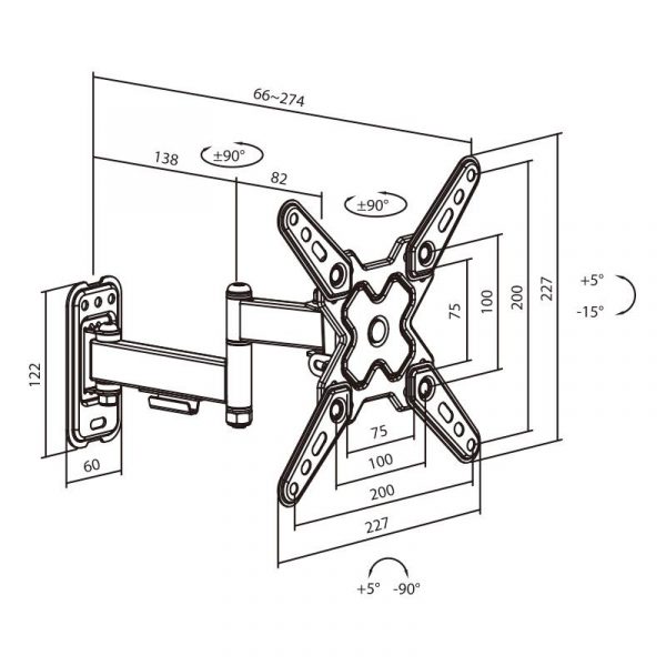 SOPORTE DE TELEVISION EXTENSIBLE 13-43" LARRYHOUSE LH2145 - Imagen 3