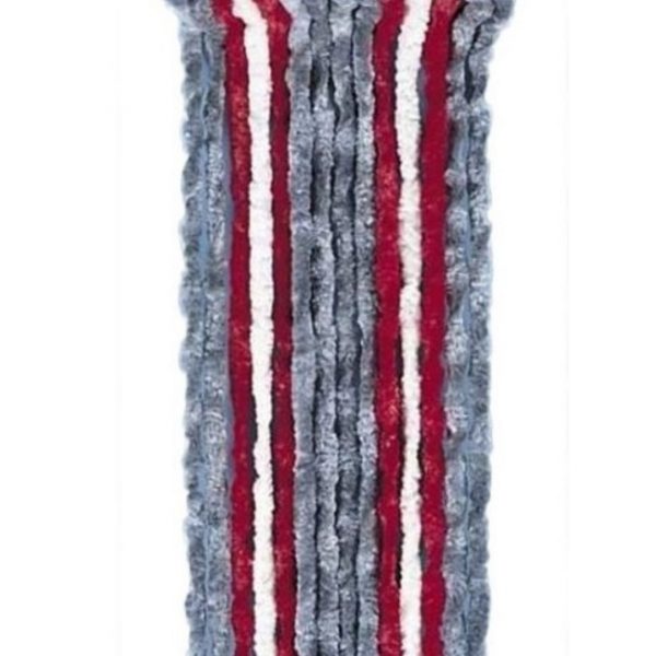 CORTINA TERCIOPELO GRIS-ROJO-BLANCO 56X185CM 120112