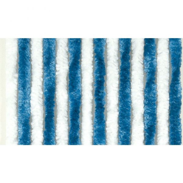 CORTINA TERCIOPELO AZUL-BLANCO 56X185CM 102804