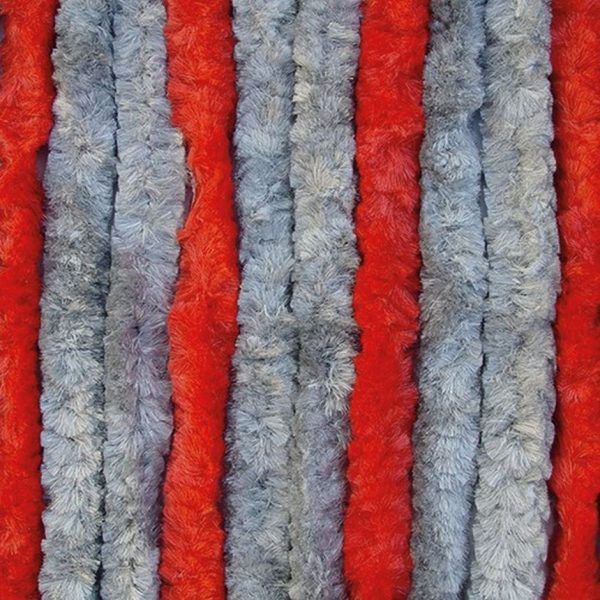 CORTINA TERCIOPELO GRIS-ROJO 56X185CM 102810