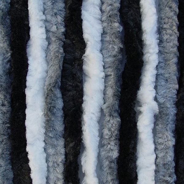 CORTINA TERCIOPELO GRIS-NEGRO-BLANCO 56X185CM 102811