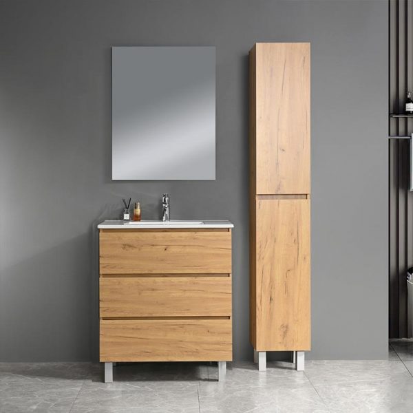 MUEBLE BAÑO ROBLE NODI SERIE PAOLA 80X46X85CM BENOTTI BT2824 - Imagen 2