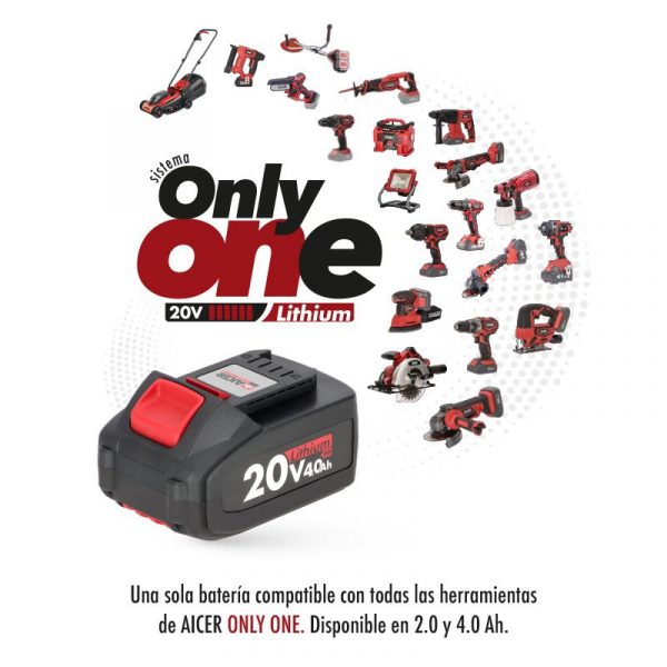 PACK TALADRO + SIERRA CIRCULAR + SIERRA SABLE 20V ONLY ONE (2X 4.0AH) AICER AC1733 - Imagen 5