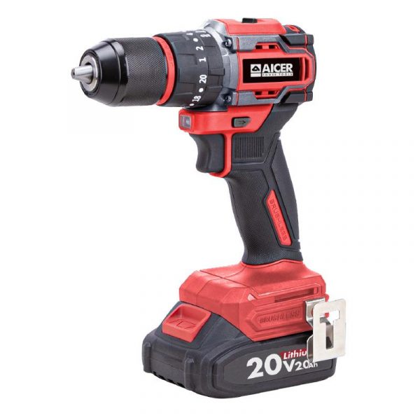 TALADRO PERCUTOR 20V + 74 ACCESORIOS ONLY ONE (1X 2.0AH) AICER AC1729 - Imagen 2