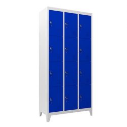 TAQUILLA METALICA CON PATAS 12 PUERTAS 1900X1000X500MM AZUL CROMAD CR1188