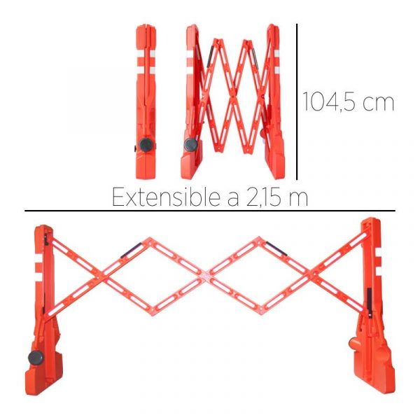 BARRERA EXTENSIBLE DE TRAFICO PLEGABLE 2.15M PAMACON PM1729 - Imagen 2