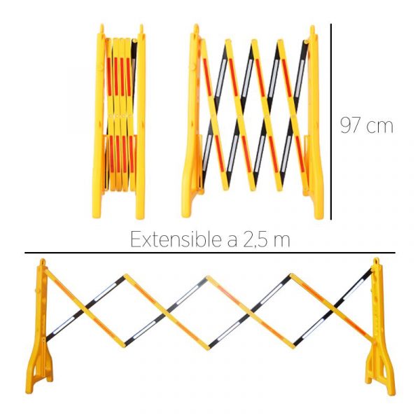 BARRERA EXTENSIBLE DE TRAFICO PLEGABLE 2.5M PAMACON PM1730 - Imagen 3