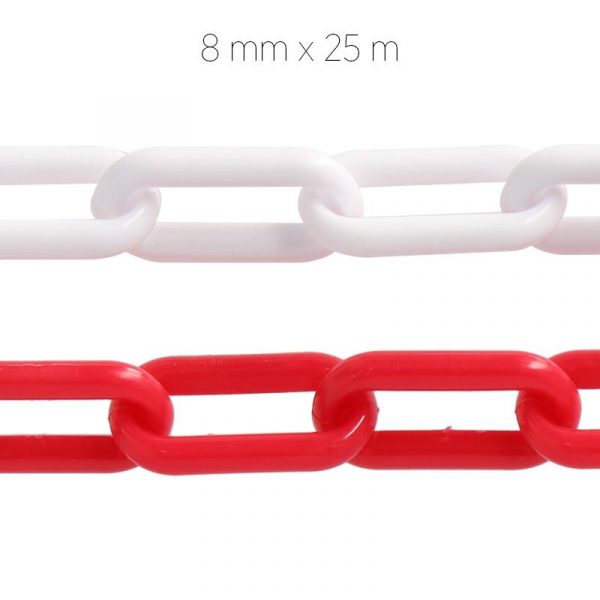 CADENA SEÑALIZACION PLASTICO 8 MMX25M PAMACON PM1722 - Imagen 2