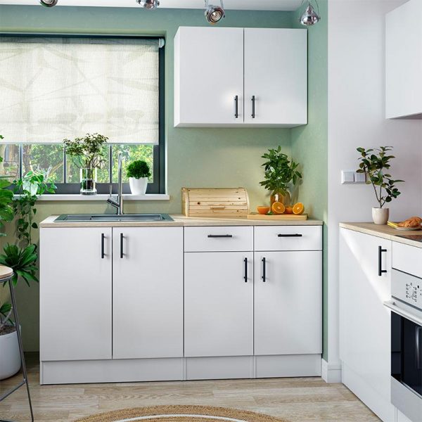 COCINA ESQUINERA KIT BLANCA KIRA 160+160 MOMI MO1091 - Imagen 3