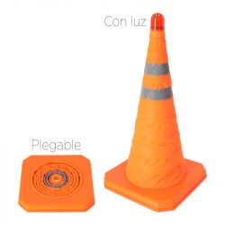 CONO DE SEÑALIZACION PLEGABLE CON LUZ 60CM PAMACON PM1744