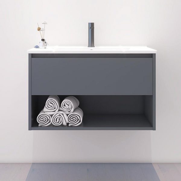 MUEBLE BAÑO GRIS SERIE ANDREA 80X46X50CM BENOTTI BT2833 - Imagen 2