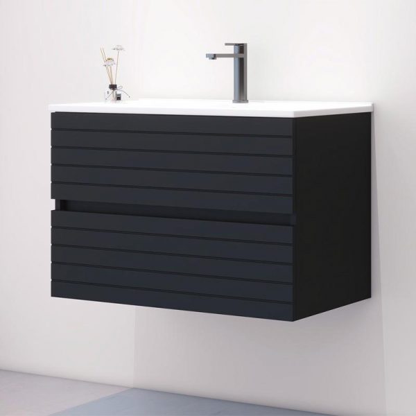 MUEBLE BAÑO NEGRO SERIE CARMINE 80X46X55CM BENOTTI BT2834