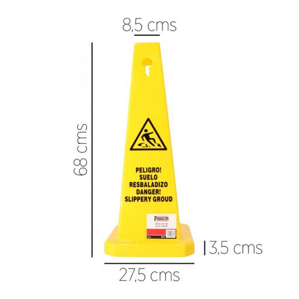 SEÑAL CONO DE SUELO MOJADO PAMACON PM1725 - Imagen 2