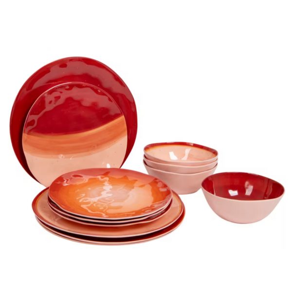 JUEGO DE VAJILLA DE MELAMINA 12 PIEZAS HALO TERRA 102289