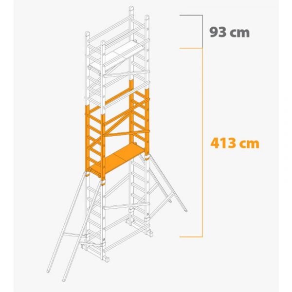 ANDAMIO DE ALUMINIO TUBULAR PACK A+B+C AIRMEC AM131441 - Imagen 2