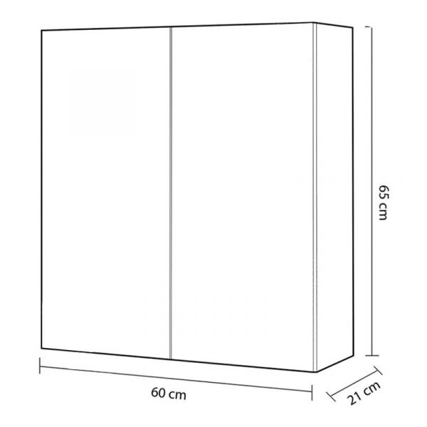 MODULO ESPEJO DE BAÑO BLANCO BRILLO 65X60X21CM BENOTTI 305083B0 - Imagen 5