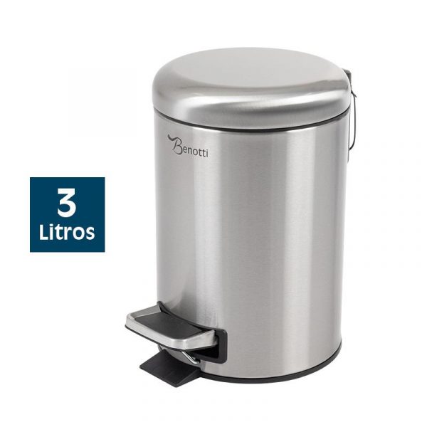 PAPELERA DE BAÑO INOX MATE 3 LITROS BENOTTI BT2660