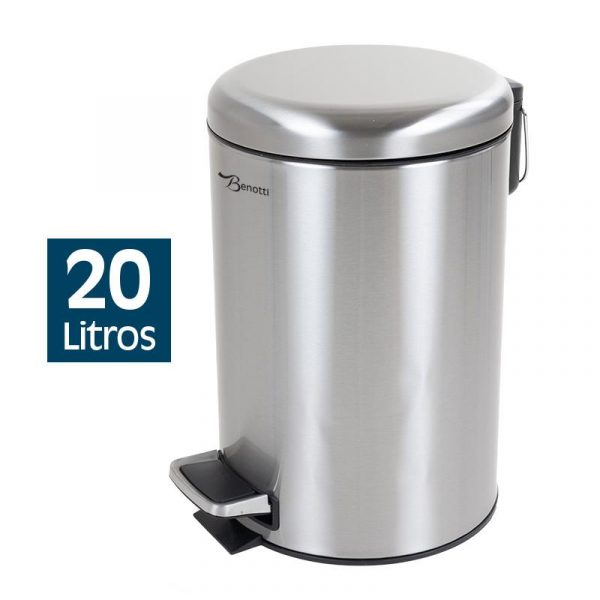 PAPELERA DE BAÑO INOX MATE 20 LITROS BENOTTI BT2843