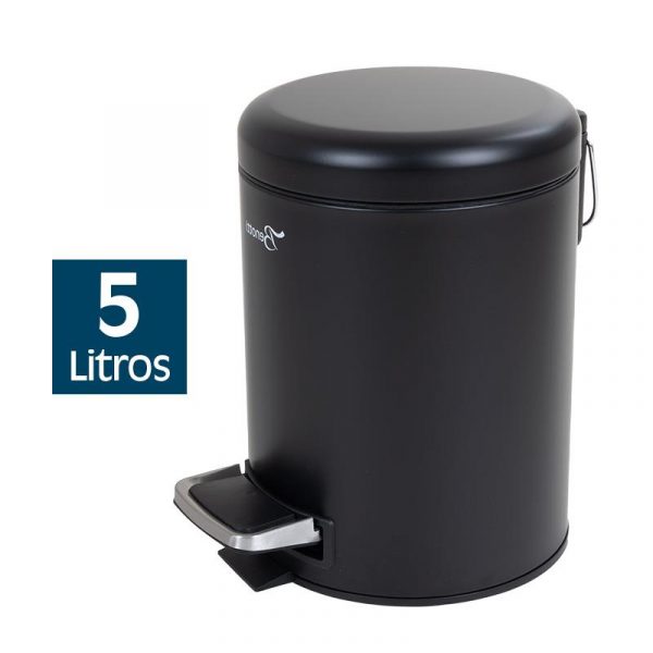 PAPELERA DE BAÑO NEGRA 5 LITROS BENOTTI BT2846