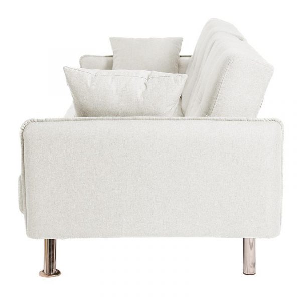 SOFA CAMA BLANCO 210X85X80CM MOMI MO1159 - Imagen 4