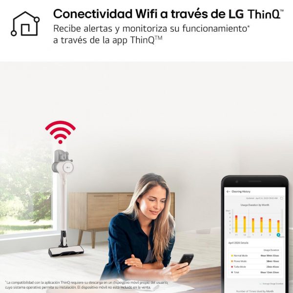 ASPIRADORA VERTICAL KOMPRESSOR 220W LG A9K-LITE1C - Imagen 5