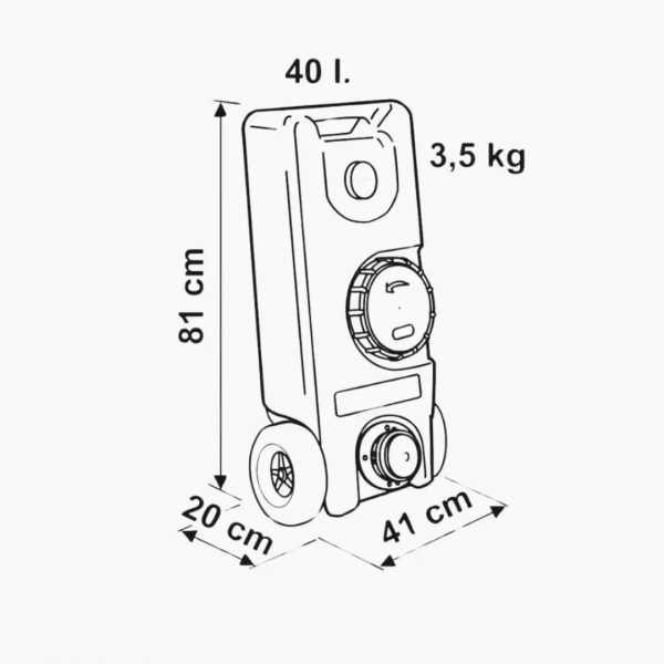 DEPOSITO DE AGUA ROLL-TANK 40 F FIAMMA 220022 - Imagen 2