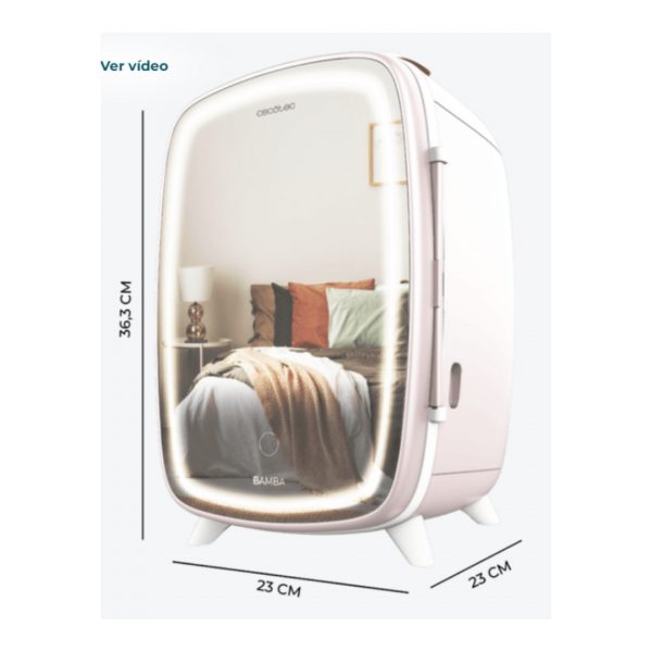 NEVERA COSMETICOS 6L BAMBA COOLINGBEAUTY 6000 MIRROR ROSE CECOTEC 04442 - Imagen 4