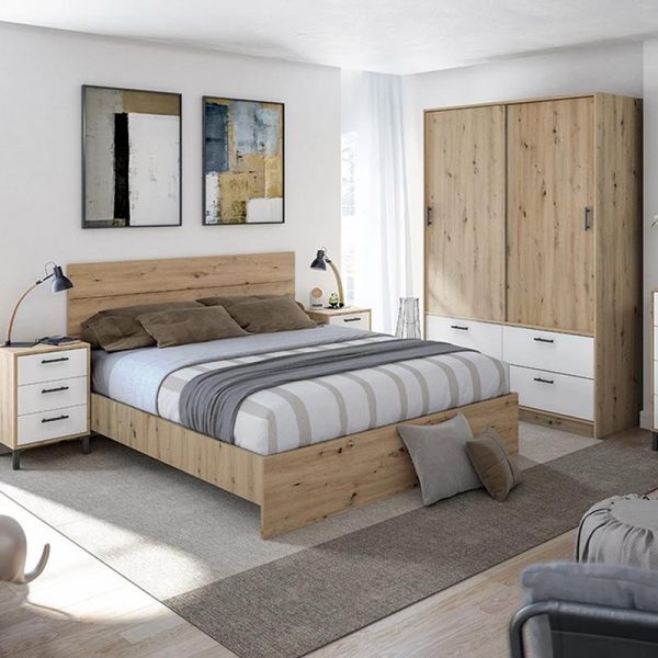 CAMA 160X200CM ROBLE NODI MOMI 006084W - Imagen 2