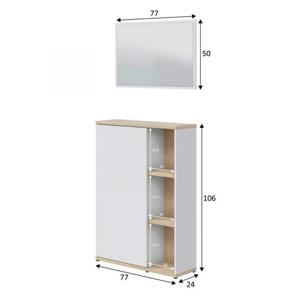 RECIBIDOR + ESPEJO 106X77X24CM BL. ARTIK/R. CANADIAN MOMI 0F6739A - Imagen 5