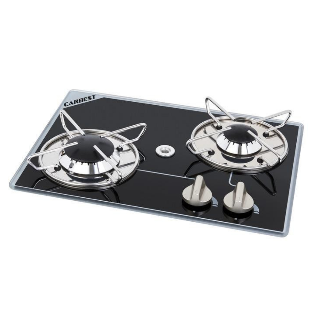 COCINA GAS 2 FUEGOS DE CRISTAL CARBEST 180263 CAMPER CAMING CARAVANAS FURGONETAS FURGONETAS CAMPER COCINAS DE GAS CON