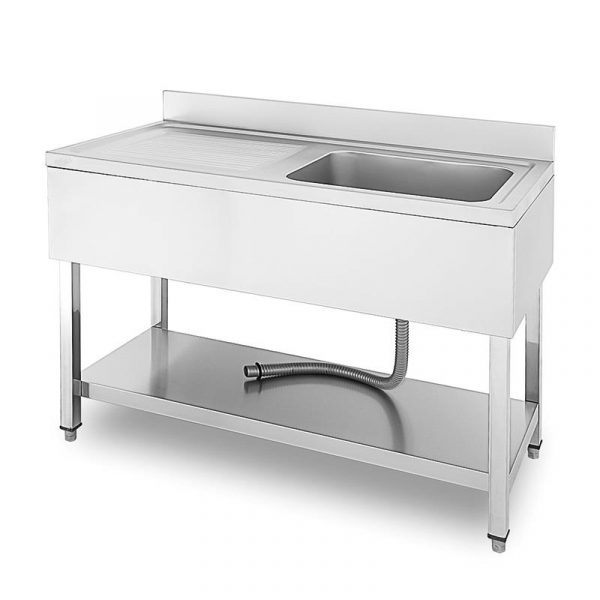 FREGADERO INDUSTRIAL CON ESTANTE DERECHA 1400X700X850MM LARRYHOUSE LH2190 - Imagen 2