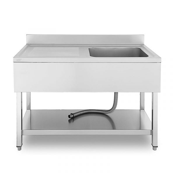 FREGADERO INDUSTRIAL CON ESTANTE DERECHA 1400X700X850MM LARRYHOUSE LH2190