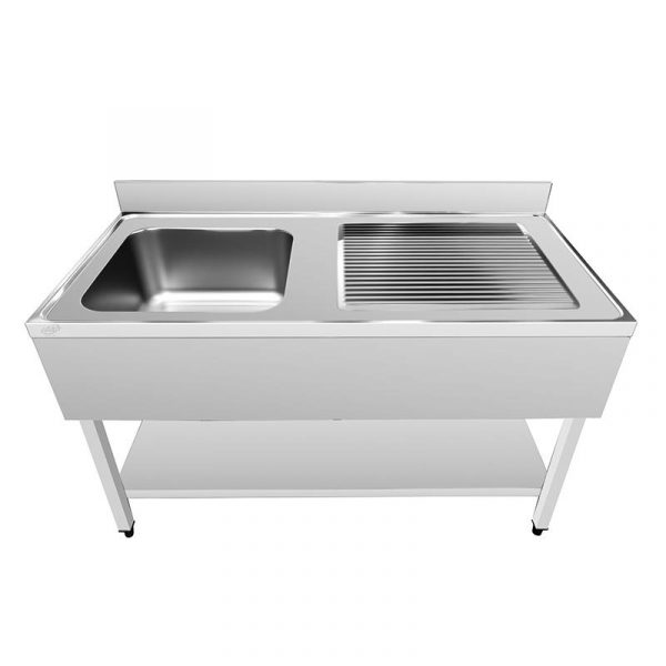 FREGADERO INDUSTRIAL CON ESTANTE IZQUIERDA 1400X700X850MM LARRYHOUSE LH2189 - Imagen 6