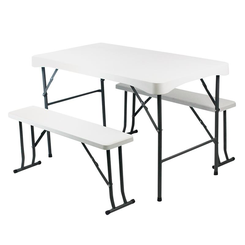 MESA DE RESINA + 2 BANCOS DONNA GARDEN DG1402 MESAS PLEGABLES DE RESINAS CAMPER CAMPING CARAVANAS FURGONES 