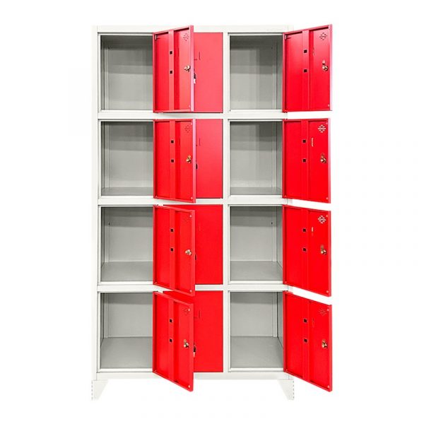 CASILLERO CON PATAS METALICO ROJO 12 PUERTAS 1900X1000X500MM AIRMEC AM131566 - Imagen 3
