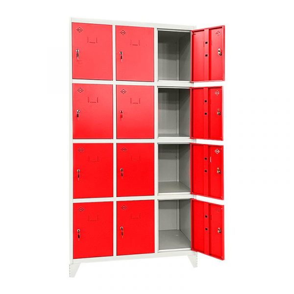 CASILLERO CON PATAS METALICO ROJO 12 PUERTAS 1900X1000X500MM AIRMEC AM131566 - Imagen 4