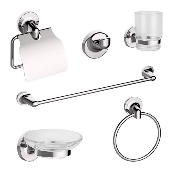 JUEGO ACCESORIOS BAÑO SERIE TRENTO 6 PCS BENOTTI BT2856