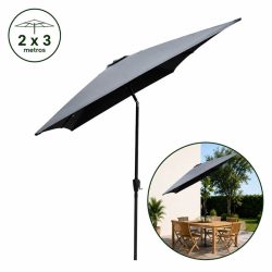 PARASOL ANTRACITA INCLINABLE 2X3 METROS DONNA GARDEN DG1405