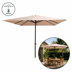 PARASOL BEIGE APERTURA MANIVELA 3 METROS DONNA GARDEN DG1403