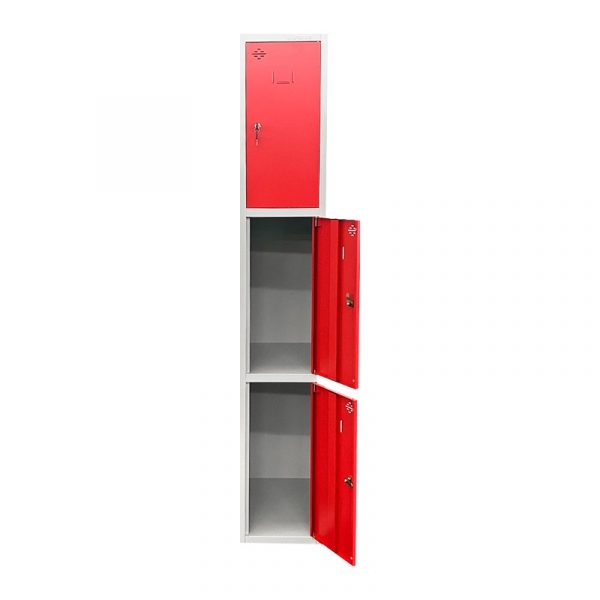 TAQUILLA METALICA 3 PUERTAS ROJA 1800X300X500MM AIRMEC AM131565 - Imagen 3