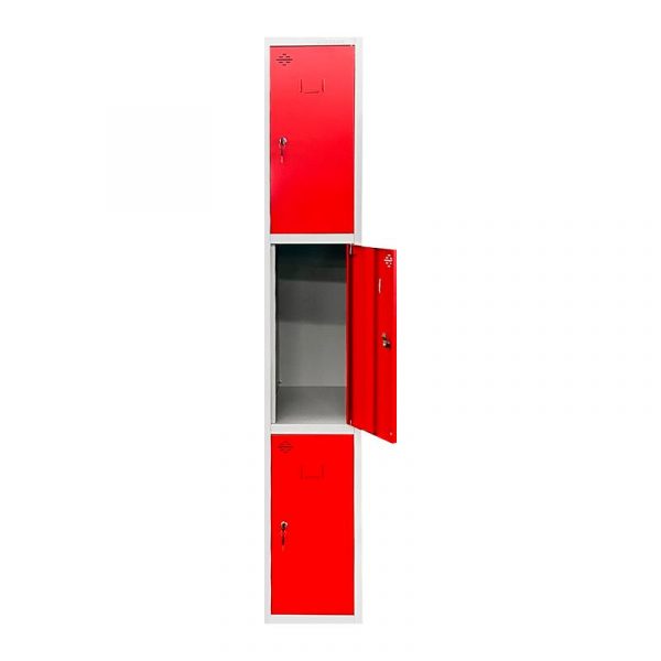 TAQUILLA METALICA 3 PUERTAS ROJA 1800X300X500MM AIRMEC AM131565 - Imagen 5