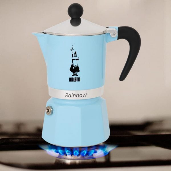 CAFETERA 3 TAZAS RAINBOW CALESTE BIALETTI 10005758 - Imagen 2