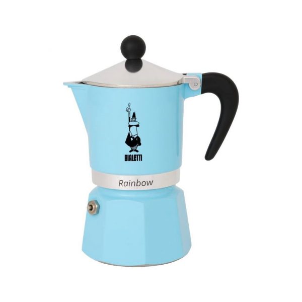 CAFETERA 3 TAZAS RAINBOW CELESTE BIALETTI 10005758