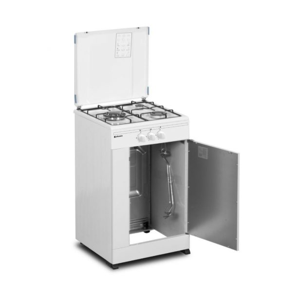 COCINA GAS C/PORTABOMBONA BLANCA 3 FUEGOS 50CM JOHNSON COCI50P3 - Imagen 2