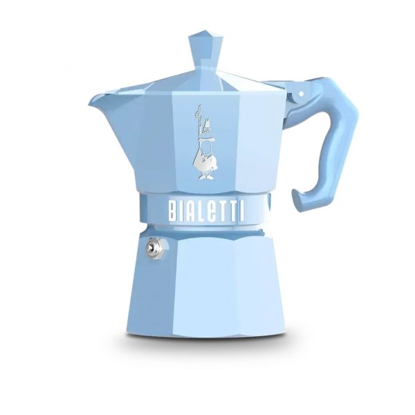 CAFETERA 3 TAZA MOKA EXCLUSIVE LIGHT BLUE BIALETTI 10007559