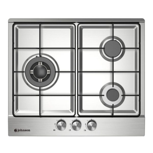 PLACA DE GAS INOX 3 FUEGOS JOHNSON JAMA3BX1