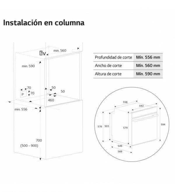 HORNO INTEGRABLE ELECTRICO ACERO NEGRO MATE LG WSED7612B - Imagen 3